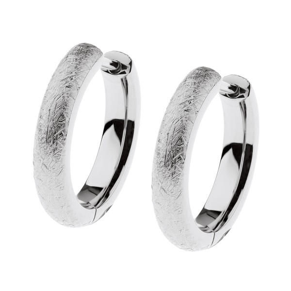 Ernstes Design Creolen Evia Ohrringe E654 Gekratzt 16 Mm Edelstahl-image