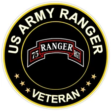 US Army Ranger Veteran Bumper Sticker Military Vinyl Soldier Decal 5"