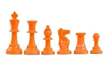 Wholesale Chess Staunton Colored Chess Pieces (Orange)