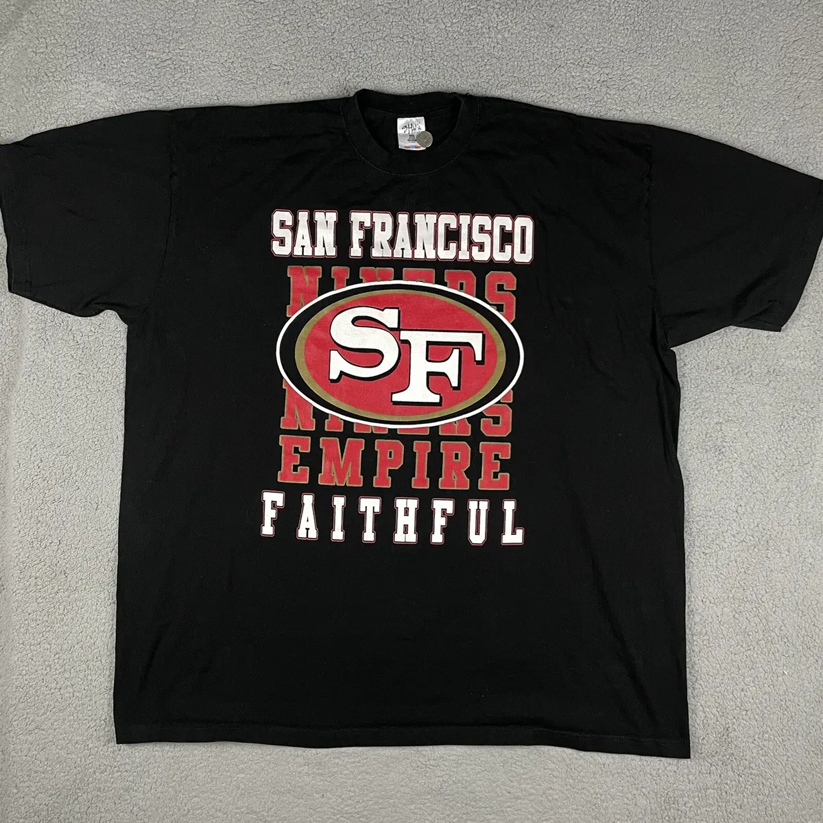 San Francisco 49ers Shirt Mens 5XL NFL Black Adult Tshirt Football Custom SF