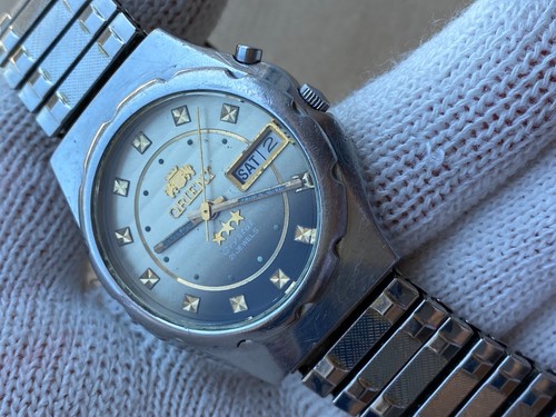 ORIENT 3 STAR WATCH AUTOMATIC CAL 46943 DAY DATE 21 JEWELS MENS 36.5mm | eBay