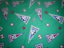 Mickey and Minnie Mouse on Green Cotton Fabric  44" Wide x 36 " long 