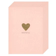 LOT OF 12 HALLMARK THANK YOU Notecards + Envelopes, Blank Inside Grateful Heart