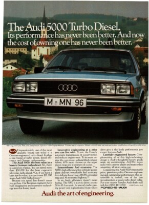 1983 AUDI 5000 Turbo Diesel Vintage Print Ad