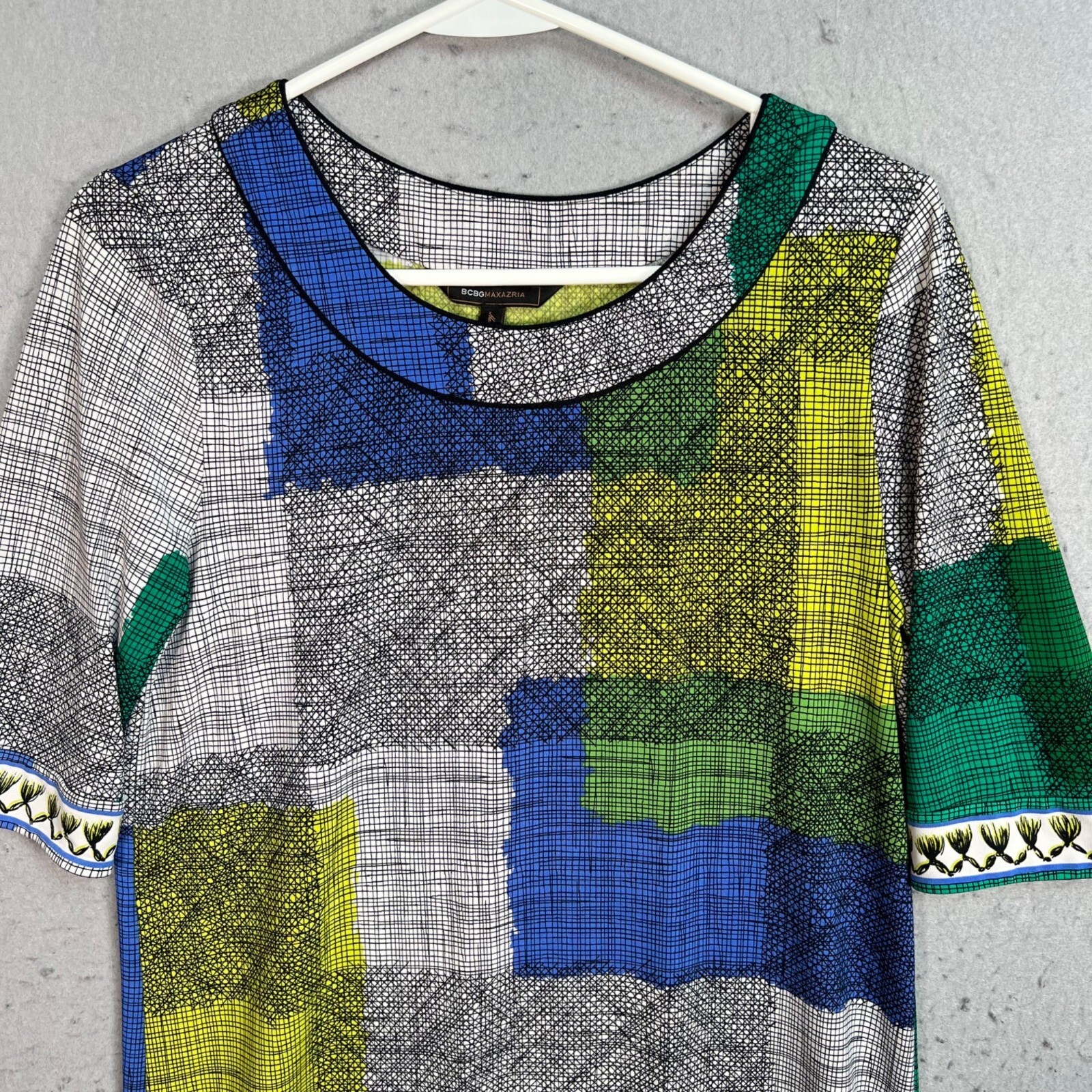 BCBG MAXAZRIA Womens Multicolor Patchwork Print D… - image 5