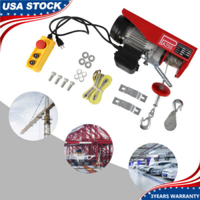#ad 550LBS Electric Hoist Winch Engine Crane with Wireless 110V $77.75