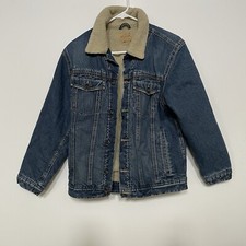 Old Navy Youth Big Kids Jean Jacket Blue Denim Size L Sherpa Lined