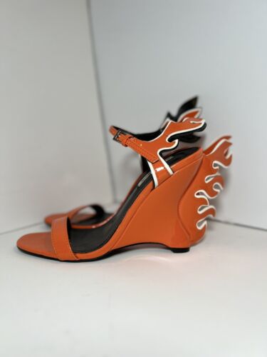 Flame Heels Cape Robbin Orange Flame Women’s Ankle Strap Sandals Heels 7.5 M