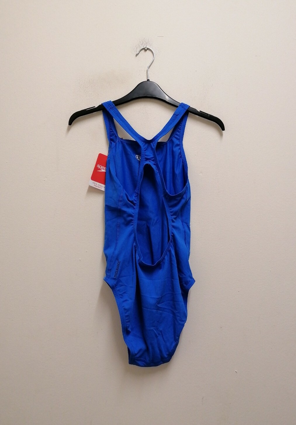 Speedo Women's Essential Endurance+ Medalist Swimsuit Blue size GB 12/