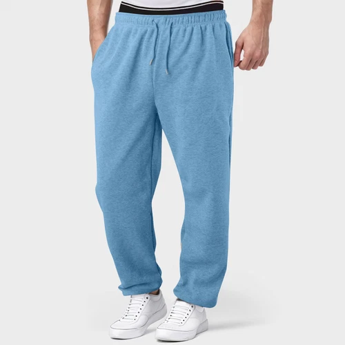 Herren Fleece gefütterte Jogginghose weites gerades Bein Hose unten Sweatpants Jogger - Bild 43 von 54