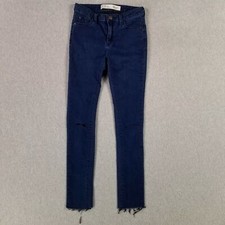 Denim Co Size 2 Distressed Skinny Jeans Stretch Dark Wash Lightweight