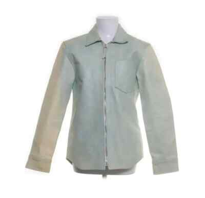 Our Legacy Worn Out Zipped Light Blue Leather Jacket Sample