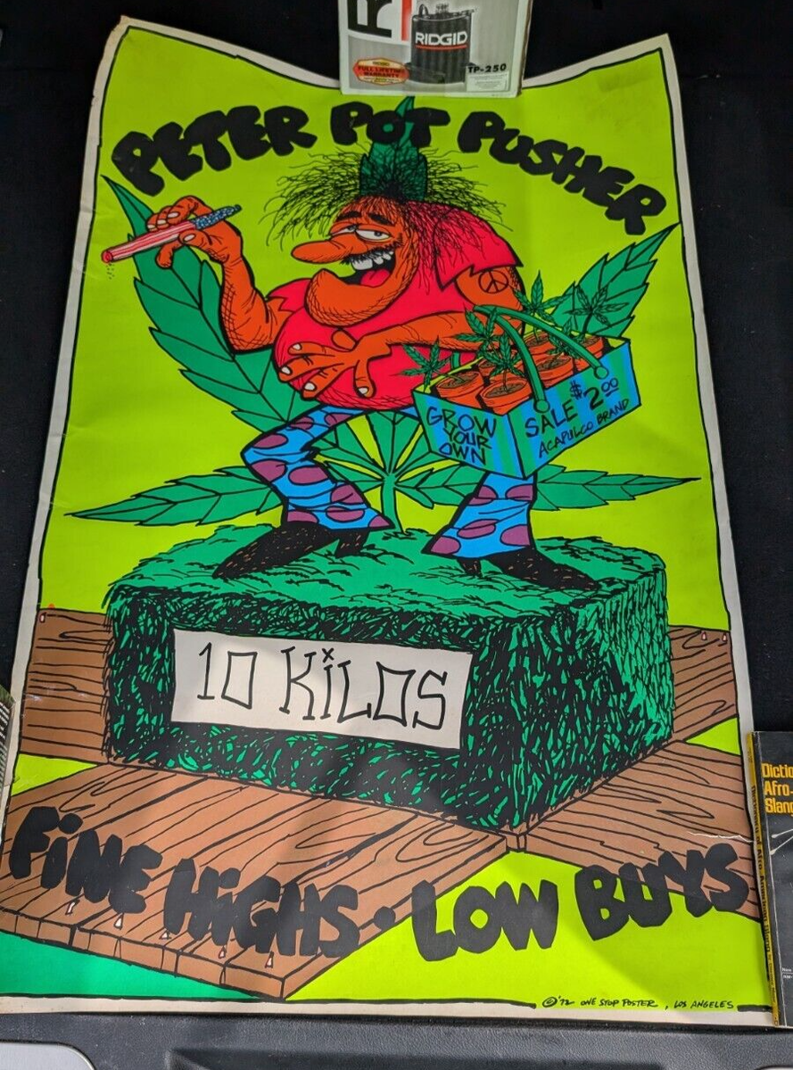 Peter Pot Pusher 1972 One Stop Poster original blacklight poster
