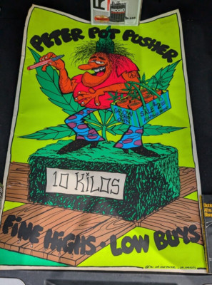 Peter Pot Pusher 1972 One Stop Poster original blacklight poster
