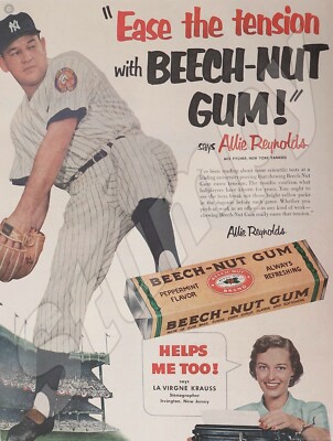 Beech-Nut Gum Ease The Tension Metal Sign 9'' x 12''