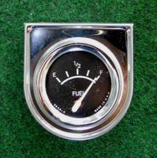 Unbranded Black Fuel Gauge Approx 2โ With Chrome Bracket #2D49-4 Made In USA