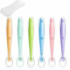 Baby Silicone Soft Spoons Training Feeding for Kids Toddlers BPA Free 6 Pack