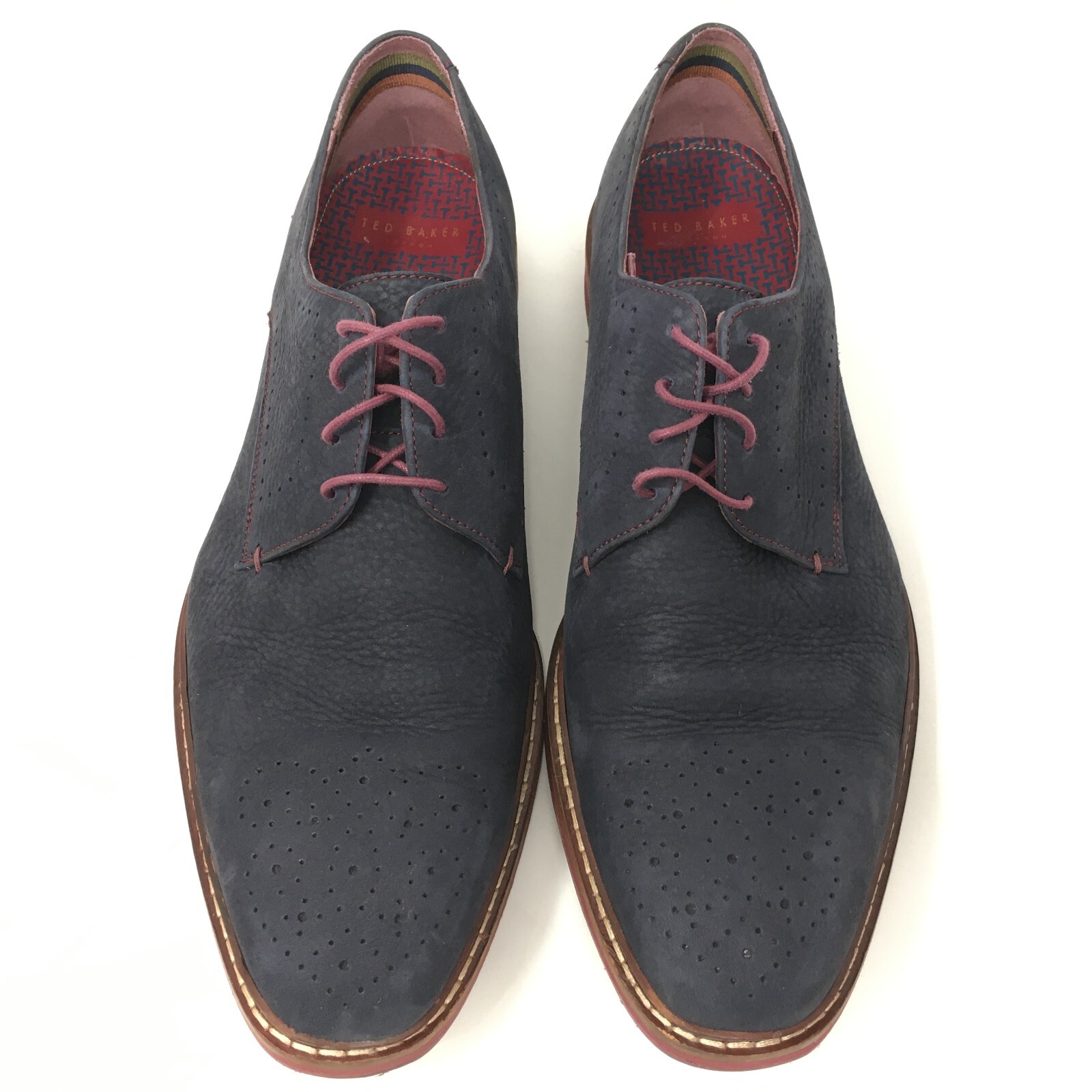 SAOLA Scarpe eleganti Ted Baker London Zigee Derbys Oxford da uomo taglia 13 pelle blu