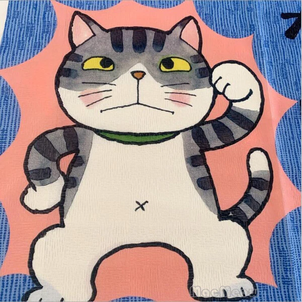 Tapiz de puerta cortina japonés NOREN lleno de energía gato de la suerte W85 x H150 cm Foto 3 de 4