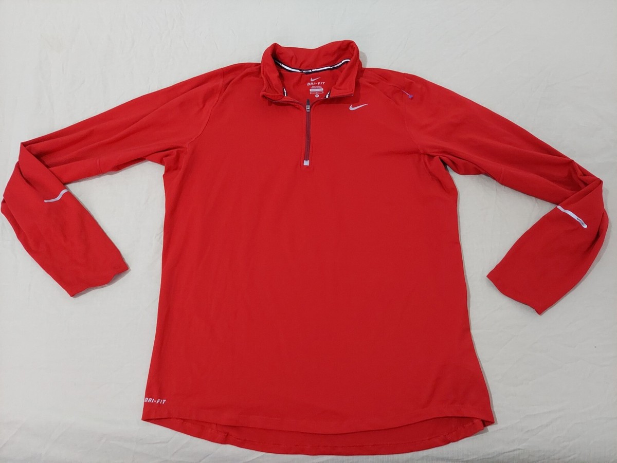 mens nike half zip red