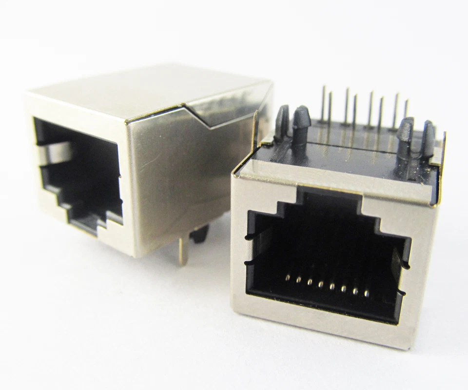 10pcs CAT5 Modular Network RJ45 59 8P8C PCB Female Jack Connector w/ Metal House - Image 3 of 4