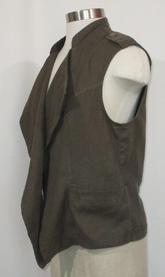 Kut from the Kloth Women's NWT Large Olive Green Draped Vest - Image 3 of 4