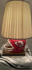 Vintage Kansas City Chiefs Football Helmet Table Lamp HARD TO FIND TESTED WORKS