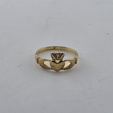 STERLING SILVER IRISH LOVE CLADDAGH RING HEART CROWN 6.75