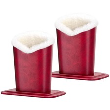 Red Plush Lined Eyeglasses Desk Holder Stand Protective Glasses Display Case