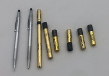 Vintage Cross Century Pen and Pencil Chrome Silver USA Name Engraved w/Extras