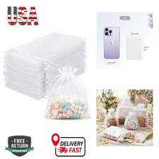 100 Pcs Small Organza Bags 3X4 Inches Mesh Drawstring Gift Packaging for Favors