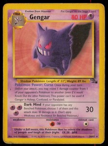Pokemon Gengar 20/62 Fossil Non-Holo Rare