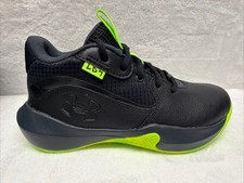 Under Armour Lockdown 7 Boys Size 6Y Black Green Basketball Shoes