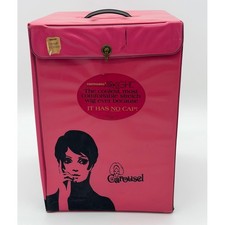 Vintage Carousel Vinyl Wig Storage Case Eva Gabor Wig