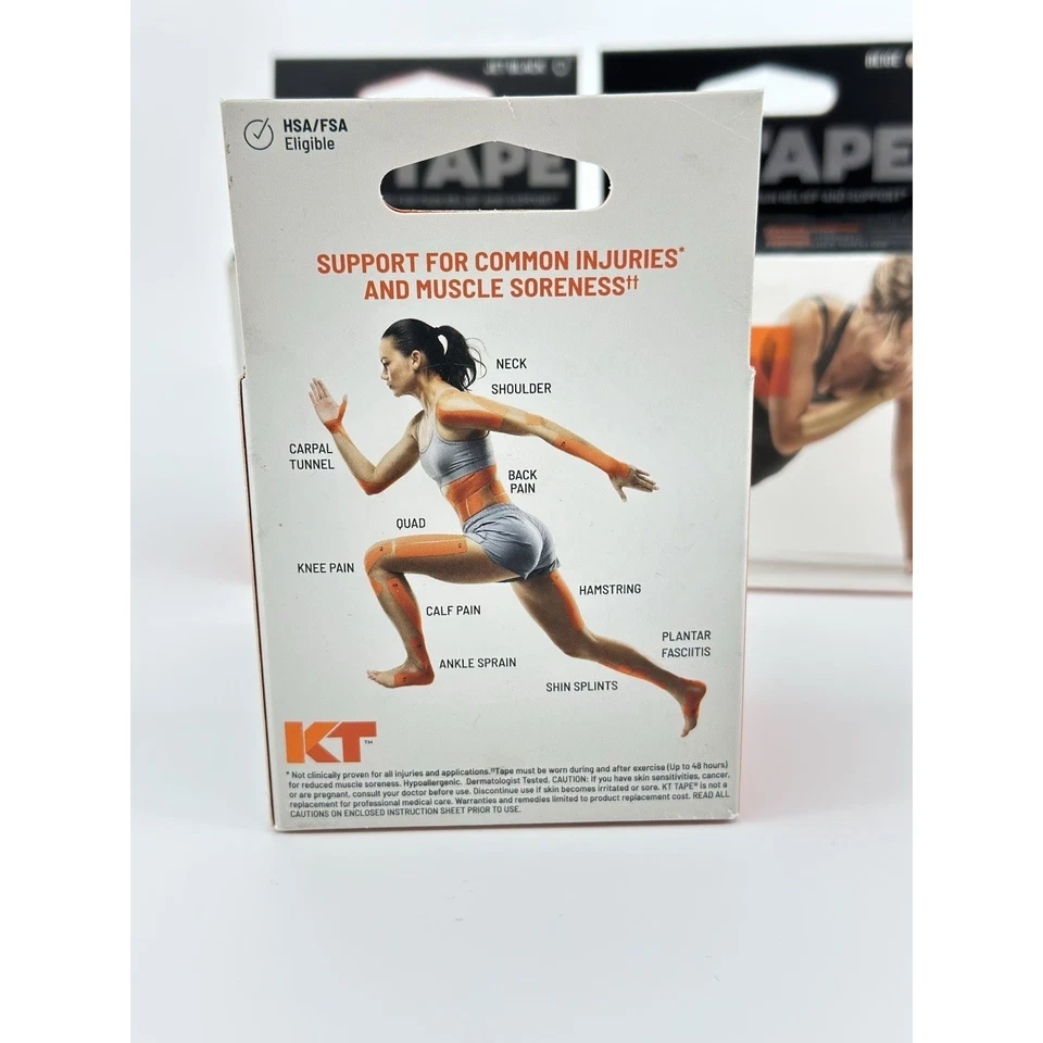 Pacote de fita KT PRO Jet preto + bege suave + pacote duplo preto jato 3 caixas novo na caixa - Imagem 4 de 4