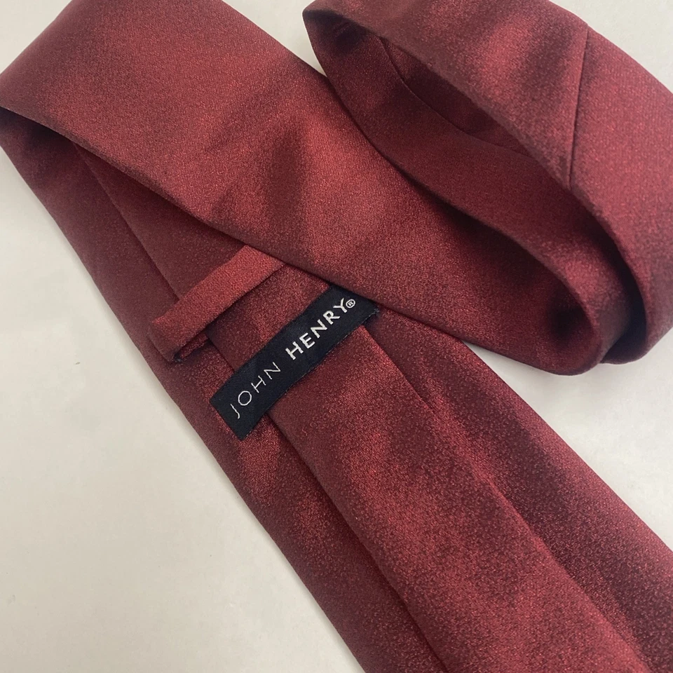 JOHN HENRY Tie Simple Solid RED Polyester Men’s NeckTie Made In China. B9 - Image 2 of 4