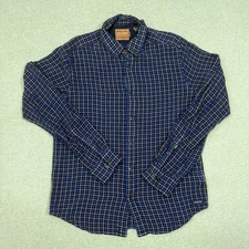 Scotch & Soda Blue Striped Plaid Checked Brushed Button Up Shirt Women's Large