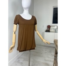 Y2K Brown Bubble Dress Vintage Mini Dress Size M