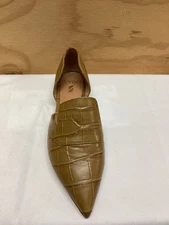 Sarto Brown Leather Snake Skin Design Women’s Flat  Shoes Size 8.5