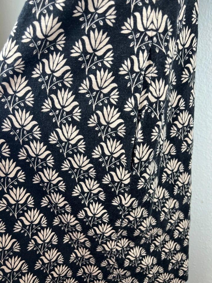 Boden Button Jersey Mini Tea Dress Beige/Black Pockets US 6P - Image 3 of 4