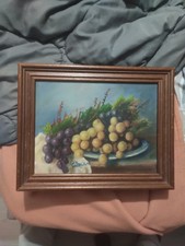 ancien tableau huile sur toile nature morte signé valeriani