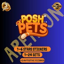 Mono_Poly Go Posh Pets 1-6 Star Stickers Cards Fast and Cheap (Read Description)