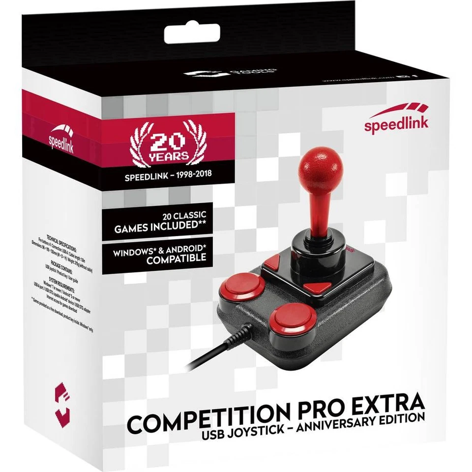 SpeedLink Competition Pro Extra Joystick USB PC, Android Schwarz, Rot - Bild 4 von 4