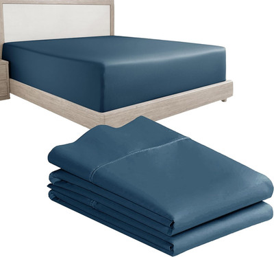 3-Piece Bundle - Fitted Sheet with 2 Pillowcases, 400 Thread Count 100% Cotton S