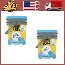 2Pack Purina Clumping Low Dust Cat Litter, Glade Clear Springs Scent, 35 lb Pail