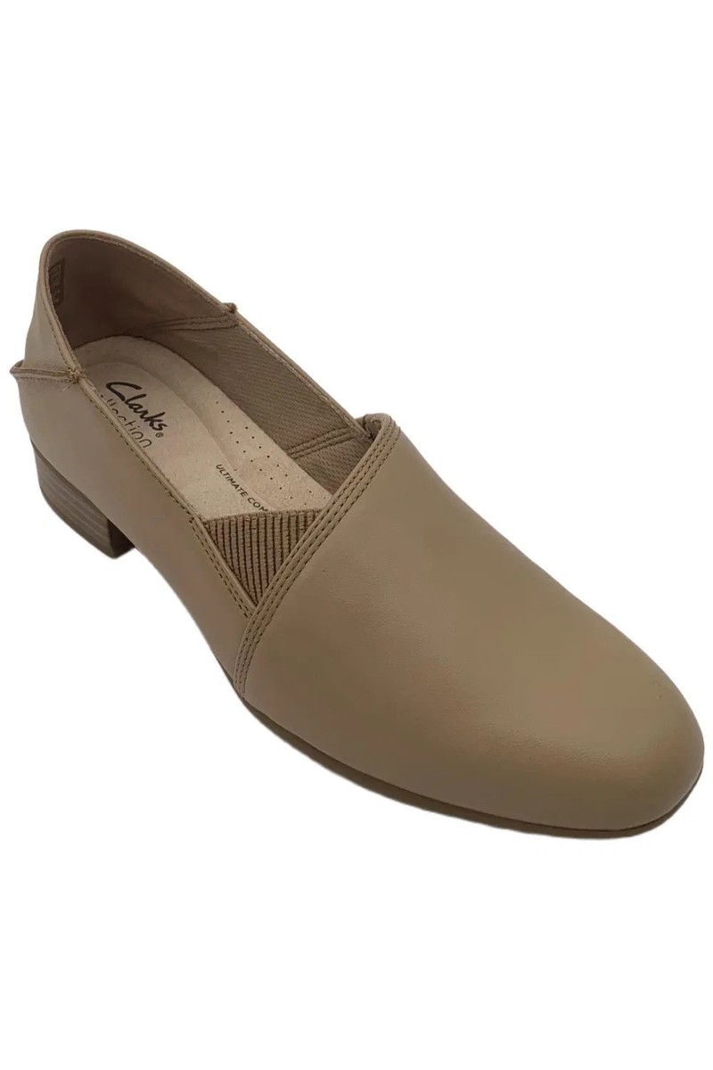 Clarks Collection Women's Juliet Trim Slip-On Leather Loafer Beige