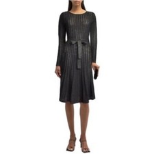 Elie Tahari Cherith Long Sleeve Shimmer Midi Dress NWT