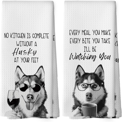 #ad #ad Funny Siberian Husky Kitchen Towels Set of 2 Dog Kitchen Accessories Coffee St $25.10