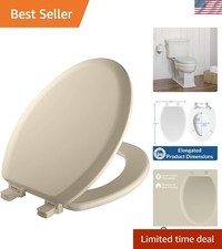 Cameron Bone Toilet Seat - Durable Heavy-Duty Wood, Easy Clean, Elongated