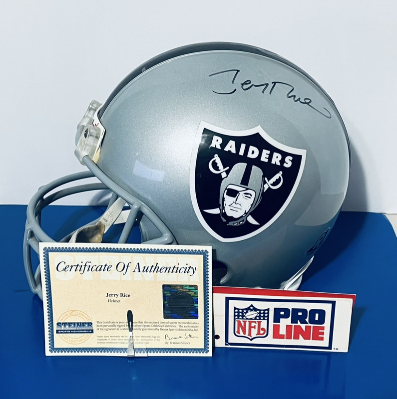 Jerry Rice Signed Riddell Proline Helmet Oakland Raiders Autograph Steiner COA